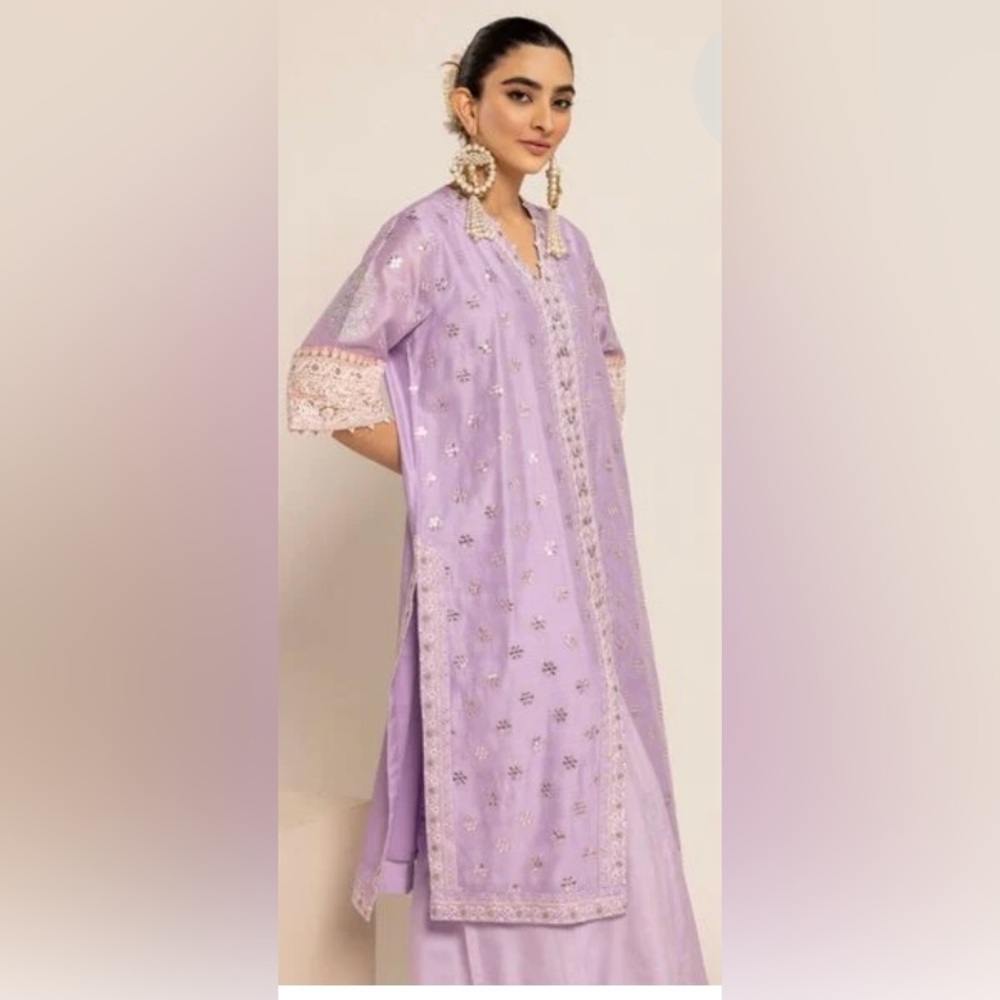 Purple Lace Trim Nightgown Pajamas